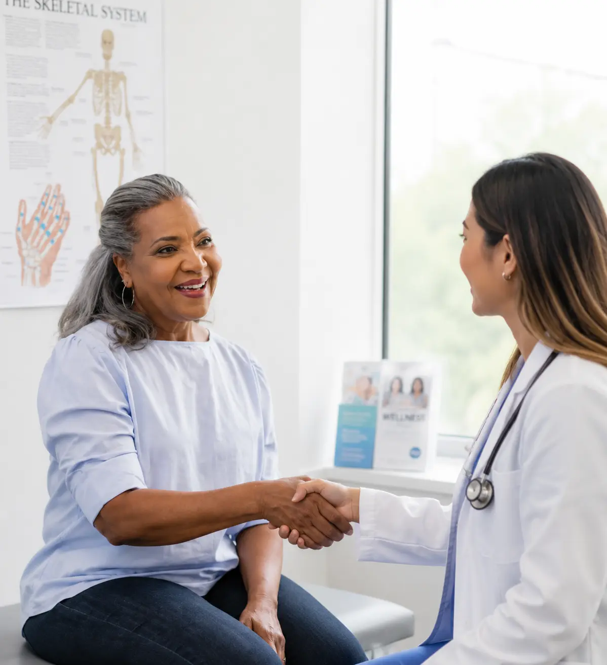 Rahma Medical physician greeting a patient
